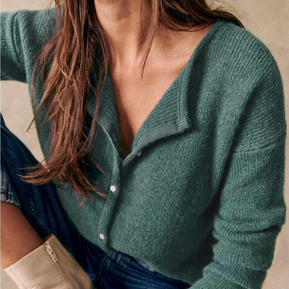 Sezane Gaspard cardigan in sage